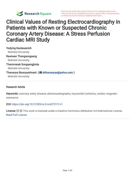 resting electrocardiographic results|Clinical values of resting electrocardiography in patients with known.